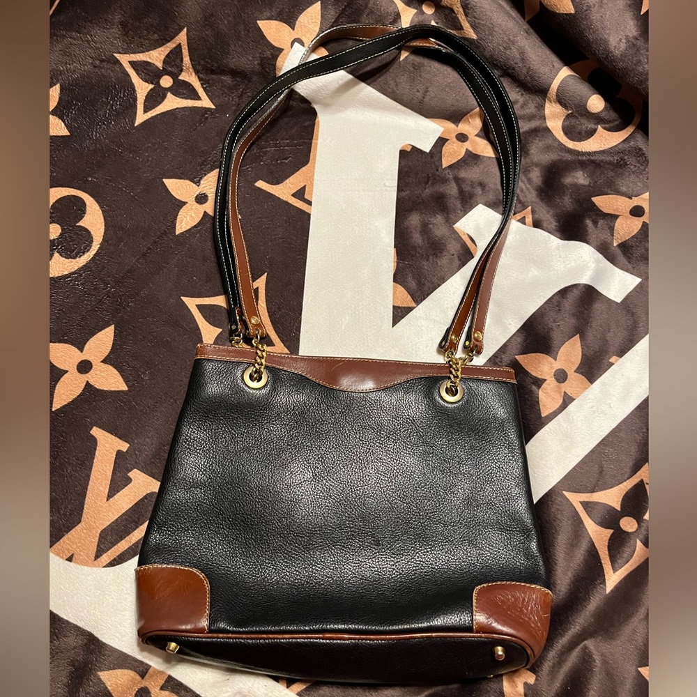 BALLY VINTAGE EUC 2-tone Leather 1980-90’s Shoulder Bag